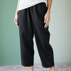 Quince 100% European Linen Pants - black small